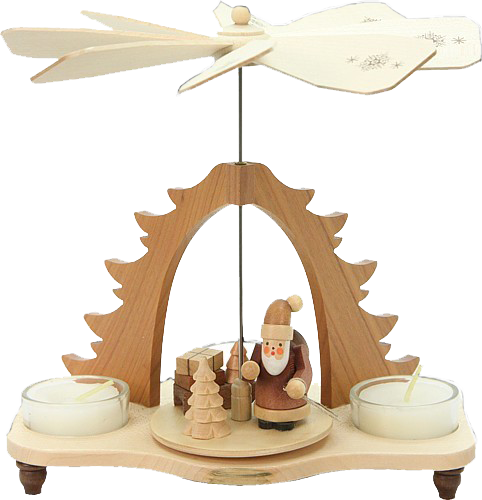 Pyramide mit Weihnachtsmann und Teelichtbeleuchtung Pyramide mit Weihnachtsmann und Teelichtbeleuchtung