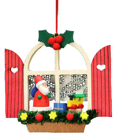 Baumbehang Adventsfenster mit Weihnachtsmann