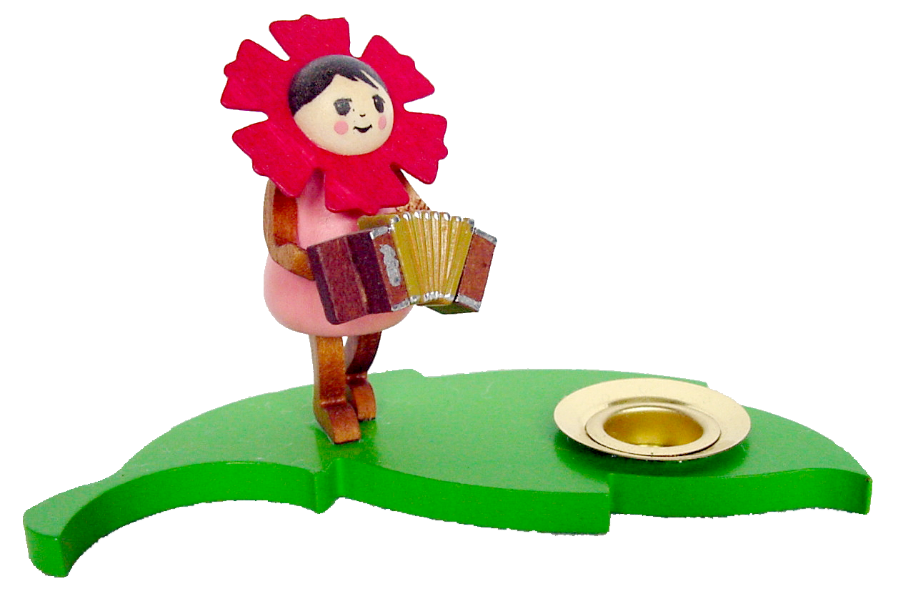 Blumenkind mit Akkordeon