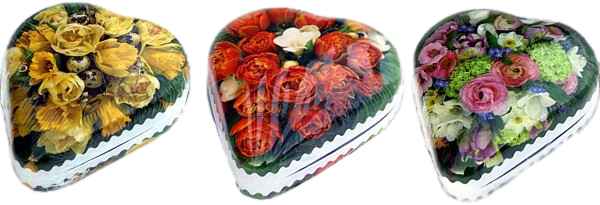 Geschenkherzen mit Blumenmuster zum Valentinstag Geschenkherzen mit Blumenmuster zum Valentinstag