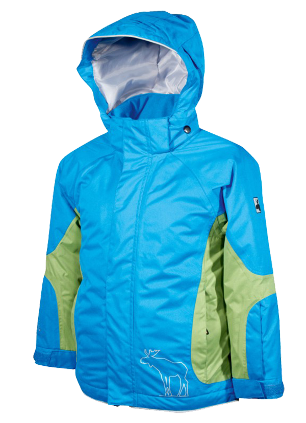 Kinderskijacke in blau und grün